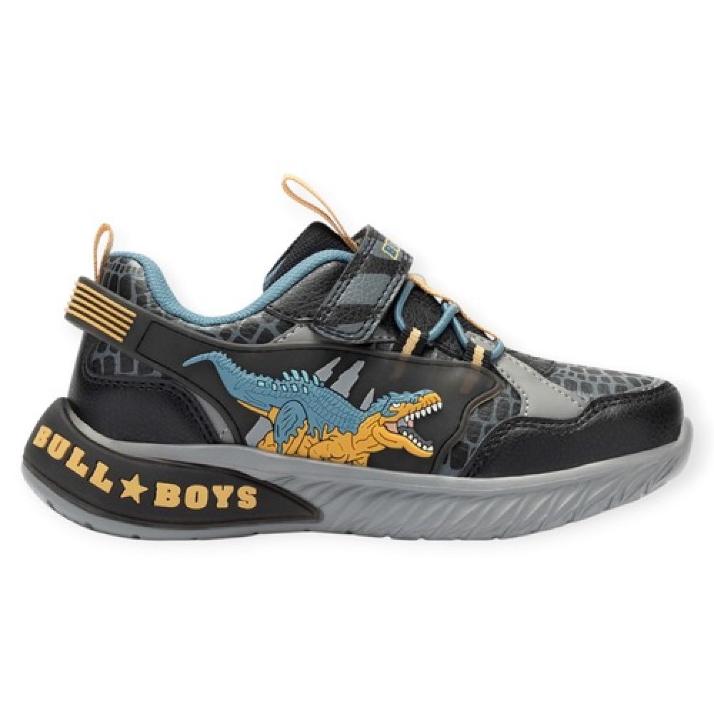 Bull Boys Sneaker Με Φωτάκια T-REX DNAL5268-NE01 Μαύρο Γκρι Bull Boys Sneaker Με Φωτάκια T-REX DNAL5268-NE01 Μαύρο Γκρι