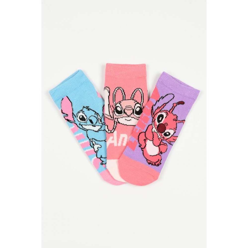 Disney Κάλτσες Stitch EZ06018 Φούξια Λιλά Γαλάζιο Disney Κάλτσες Stitch EZ06018 Φούξια Λιλά Γαλάζιο