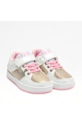 Lelli Kelly Sneaker Με Φωτάκια Frangetta Mix LKAL8058-BIOR Λευκό Χρυσό