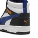 Puma Sneaker Rebound V6 Mid Jr 393831 31 Λευκό Μαύρο Μπλε Puma Sneaker Rebound V6 Mid Jr 393831 31 Λευκό Μαύρο Μπλε