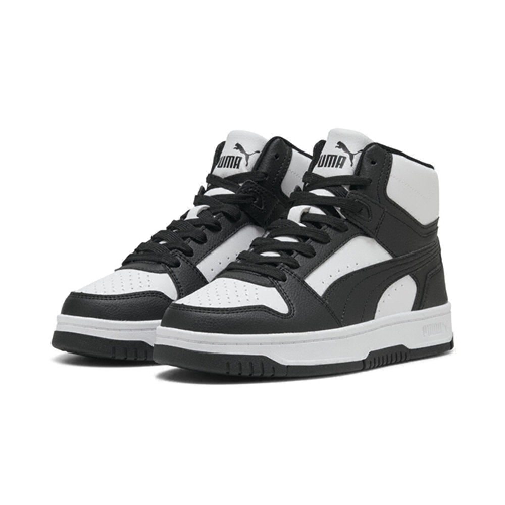 Puma Μποτάκι Rebound Slam Mid Jr 408800 01 Λευκό Μαύρο Puma Μποτάκι Rebound Slam Mid Jr 408800 01 Λευκό Μαύρο