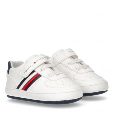 Tommy Hilfiger Low Cut Velcro Sneaker Αγκαλιάς T0B4-32200-1180 Λευκό